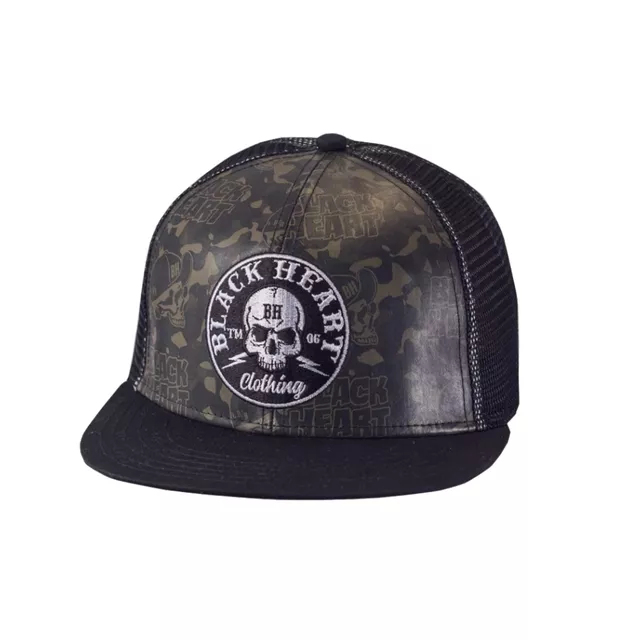 Kšiltovka BLACK HEART Bastard Skull Trucker