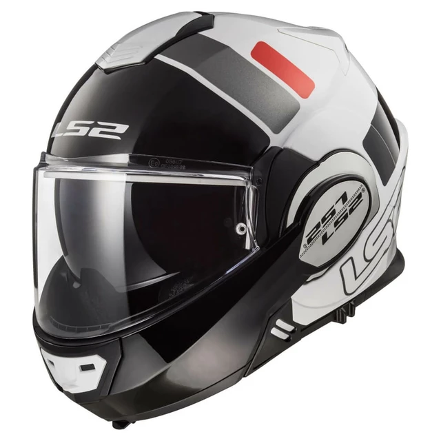 LS2 FF399 Valiant Lumen / H-V Yellow Motorradklapphelm - Line Matt Black H-V Yellow - Prox White Black Red