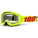Motocross Goggles 100% Strata - Huntitistan Dark Green, Clear Plexi with Pins for Tear-Off Foils - Mercury Fluo Yellow, Clear Plexi with Pins for Tear-Off Foils