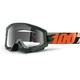 Motocross Goggles 100% Strata - Furnace Red, Clear Plexi with Pins for Tear-Off Foils - Huntitistan Dark Green, Clear Plexi with Pins for Tear-Off Foils