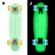 Glow-in-the-Dark Pennyboard WORKER Lumy 22ʺ - Blue with Colourful Wheels - Green