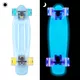 Glow-in-the-Dark Pennyboard WORKER Lumy 22ʺ - Blue with Colourful Wheels