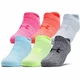 Women’s No-Show Socks Under Armour Essential – 6-Pack - White - Exuberant Pink
