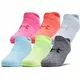 Women’s No-Show Socks Under Armour Essential – 6-Pack - Black - Exuberant Pink