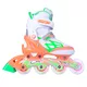 Adjustable Rollerblades WORKER Nubila with Light-Up Wheels - Pink-Purple-White - Orange-Green-White