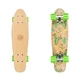 Penny Board Fish Classic Wood - Flowers-Silver-Transparent Blue - Cactus