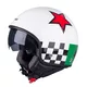 Kask motocyklowy otwarty na skuter W-TEC FS-710G Sixty White - Biały z grafiką