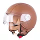 Scooter Helmet W-TEC FS-701B Leather Brown - Brown