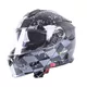 Flip-Up Motorcycle Helmet W-TEC V271 - Black-Grey