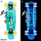 Light-Up Penny Board WORKER Ravery 22" with Bluetooth Speaker - Transparent Blue/Green - Transparent Blue/Green