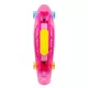 Svetleči penny board WORKER Ravery 22" z bluetooth zvočnikom - transparentní růžová/žlutá
