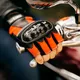 Skórzane rękawice motocyklowe W-TEC Reubal NF-4190 - Czarno-czerwony