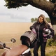 Women’s Leather Moto Gloves W-TEC Malvenda - XS
