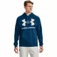 Men’s Hoodie Under Armour Rival Fleece Big Logo HD - Tech Blue Light Heather - Graphite Blue