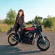 Дамско кожено мото яке W-TEC Lecia - кафяв