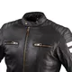 Men’s Leather Motorcycle Jacket W-TEC Stripe - Black with Beige Stripes