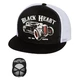 Snapback Hat BLACK HEART Rat Rod Trucker - White - White