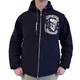 Insulated Hooded Sweatshirt BLACK HEART Devil Skull Lined - Black