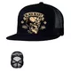 Snapback Hat BLACK HEART Devil Skull Trucker - Black