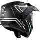 Flip-Up Motorcycle Helmet LS2 FF324 Metro EVO Firefly - Matte Black with Fluo Straps