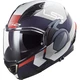 Flip-Up Motorcycle Helmet LS2 FF900 Valiant II Citius P/J - Gloss White Blue