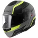 Flip-Up Motorcycle Helmet LS2 FF908 Strobe II Matte Black H-V Yellow