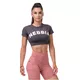 Dámský crop top s krátkým rukávem Nebbia Sporty Hero 584 - Marron