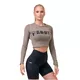 Nebbia Sporty Hero 585 Damen Crop Top mit langen Ärmeln - Mokka