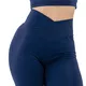 Fitness legíny s vysokým pásom Nebbia GLUTE CHECK 613 - Dark Blue