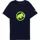 Men’s Sports T-Shirt MAMMUT Logo – Short Sleeve - Dark Blue with Green Logo