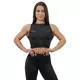 Women’s High-Support Crop Top Nebbia INTENSE Mesh 842 - Black - Black