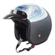 Kask motocyklowy otwarty chopper W-TEC AP-75 - Biała perła - Chromowany