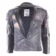 BOS 2058 Vintage Grey Leder Motorradjacke - grau