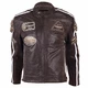 Leather Moto Jacket BOS 2058 Maroon - Dark Brown
