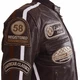 Leather Moto Jacket BOS 2058 Maroon - Dark Brown