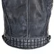 Men's Leather Motorcycle Jacket B-STAR Shibenick Blue