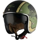 Motorcycle Helmet Vemar Chopper Rebel - S(55-56) - Matt Black/Green/Cream