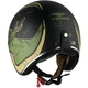 Motorcycle Helmet Vemar Chopper Rebel - Matt Black/Green/Cream