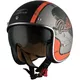 Motorcycle Helmet Vemar Chopper Rebel - Matt Black/Orange/Silver - Matt Black/Orange/Silver