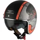 Motorcycle Helmet Vemar Chopper Rebel - Matt Black/Green/Cream