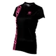 Dámské triko s krátkým rukávem CRUSSIS černo-fluo růžová - XL