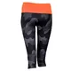 Női leggings 3/4 CRUSSIS szürke-narancssárga - szürke terepszínű/fluo narancs