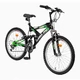 Celoodpružený juniorský bicykel DHS Climber 2642 - čierno-zelená - čierno-zelená