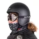 Kask motocyklowy na chopper W-TEC Badachos i gogle Steamrust - Matt.czarny - Matt.czarny