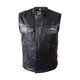 Leather Motorcycle Vest W-TEC Delasola - Black