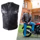 Leather Motorcycle Vest W-TEC Delasola - Black