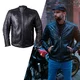 Leather Motorcycle Jacket W-TEC Elcabron - Black - Black