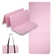 Skládací podložka na cvičení inSPORTline Lantemi 145x61x1 cm - šedá - růžová