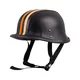 Retro Open-Face Motorcycle Helmet Sodager Stripes - černá s oranžovým a béžovým pruhem