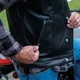 Leather Motorcycle Vest W-TEC Delasola - Black